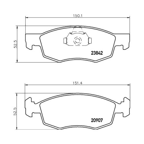 Bremsbelagsatz Scheibenbremse Hella Pagid 8DB 355 010-321 für Fiat Vorderachse