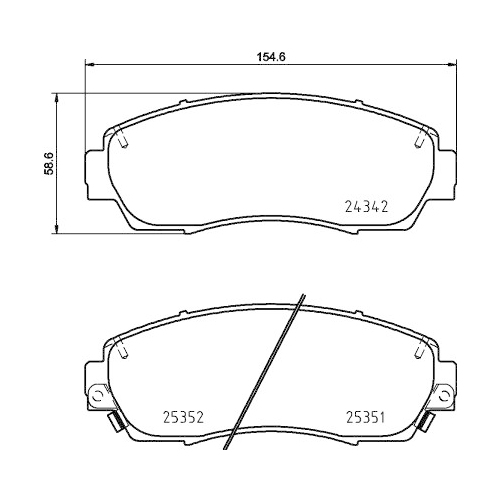 Bremsbelagsatz Scheibenbremse Hella Pagid 8DB 355 019-761 für Honda Acura