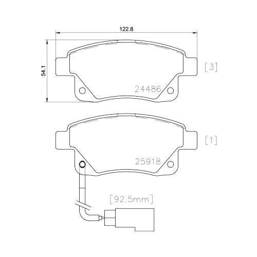 Bremsbelagsatz Scheibenbremse Hella Pagid 8DB 355 012-781 für Ford Hinterachse