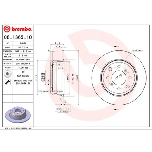 2X Brembo Bremsscheibe Hinterachse Prime Line für Alfa Romeo