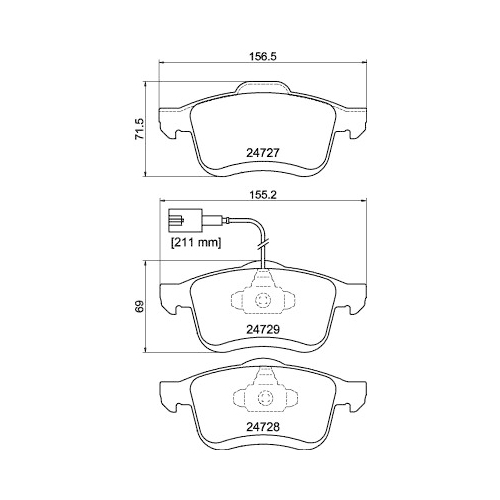 Bremsbelagsatz Scheibenbremse Hella Pagid 8DB 355 014-241 für Fiat Lancia Opel