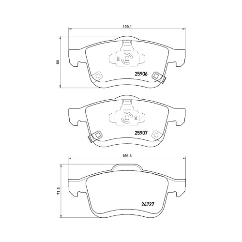 Bremsbelagsatz Scheibenbremse Hella Pagid 8DB 355 021-451 für Fiat Vorderachse