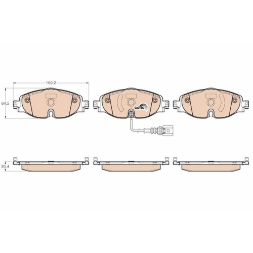 Bremsbelagsatz Scheibenbremse Trw GDB1956 Cotec für Audi Seat Skoda VW Vw (faw)