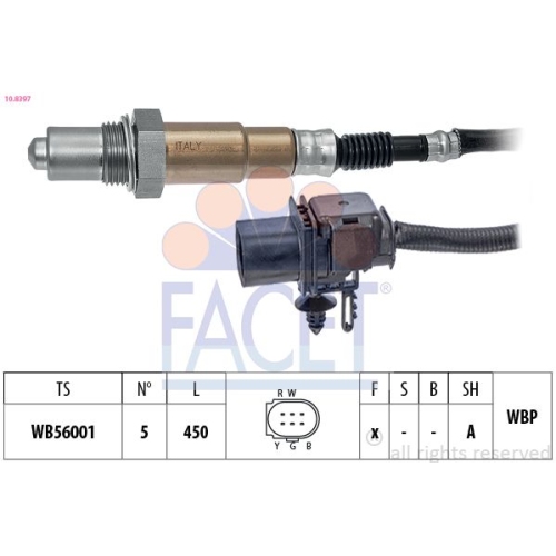 Lambdasonde Facet 10.8397 Made In Italy - Oe Equivalent für Alfa Romeo Chrysler