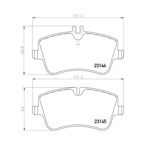 Bremsbelagsatz Scheibenbremse Hella Pagid 8DB 355 018-351 für Mercedes Benz