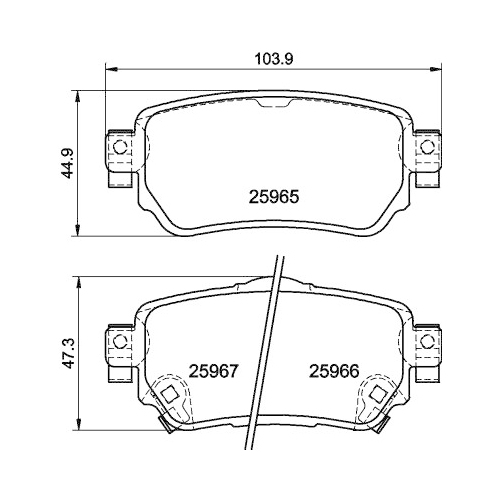 Bremsbelagsatz Scheibenbremse Hella Pagid 8DB 355 021-491 für Nissan Renault