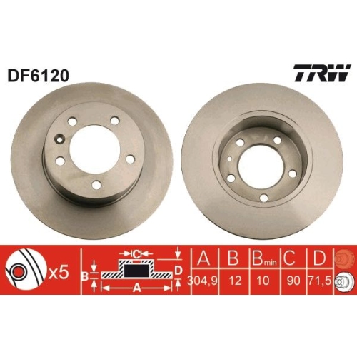 TRW 2X Bremsscheibe Hinterachse für Opel Renault Vauxhall