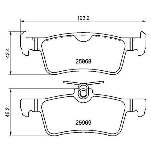 Bremsbelagsatz Scheibenbremse Hella Pagid 8DB 355 021-701 für Peugeot