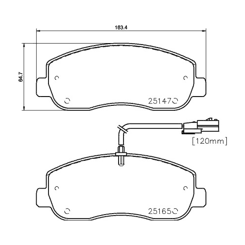 Bremsbelagsatz Scheibenbremse Hella Pagid 8DB 355 015-291 für Nissan Opel