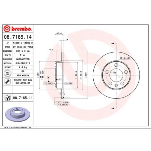 2X Brembo Bremsscheibe Prime Line für Audi Seat Skoda VW Vw (faw)