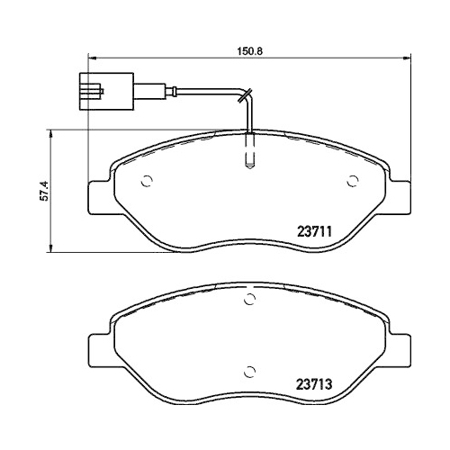 Bremsbelagsatz Scheibenbremse Hella Pagid 8DB 355 020-561 für Alfa Romeo Fiat