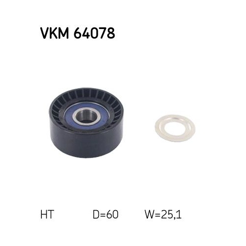 Spannrolle Keilrippenriemen Skf VKM 64078 für Für Fahrzeuge Mit Klimaanlage