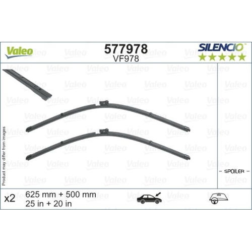 Wischblatt Valeo 577978 Silencio Flat Blade Set für Audi Bentley Vorne