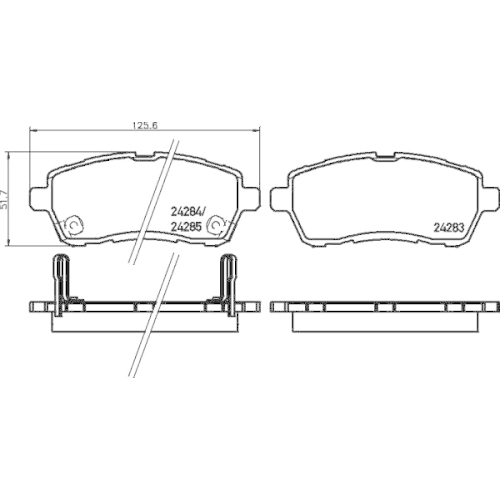 Bremsbelagsatz Scheibenbremse Hella Pagid 8DB 355 014-001 für Daihatsu Ford