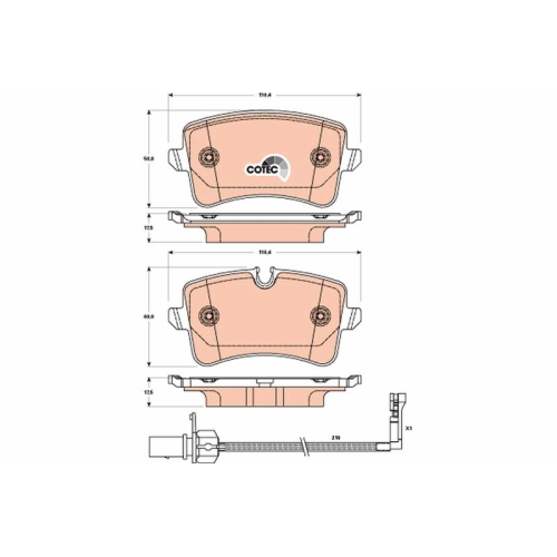 Bremsbelagsatz Scheibenbremse Trw GDB1902 Cotec für Audi Porsche Seat VW