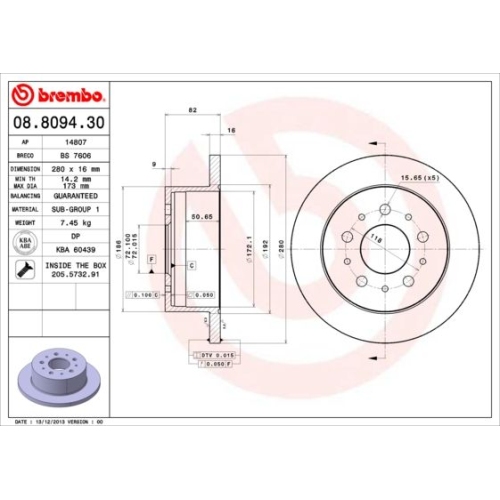 2X Brembo Bremsscheibe Hinterachse Prime Line für Citroën Fiat Peugeot