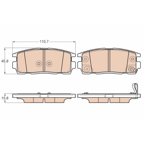 Bremsbelagsatz Scheibenbremse Trw GDB3566 für Opel Vauxhall Chevrolet