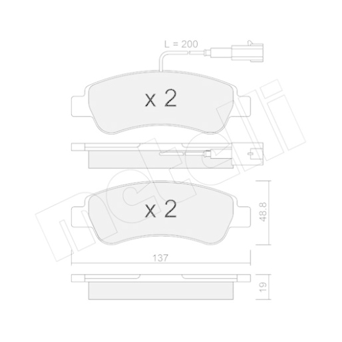 Bremsbelagsatz Scheibenbremse Metelli 22-0710-1 für Citroën Fiat Peugeot