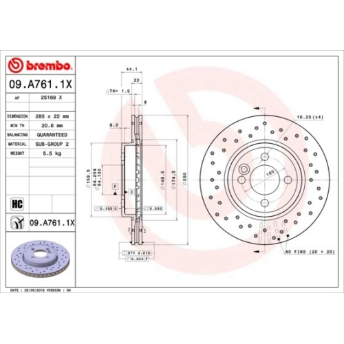 2X Brembo Bremsscheibe Vorderachse Xtra Line - Xtra für Mini