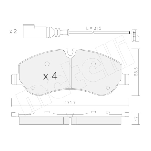 Bremsbelagsatz Scheibenbremse Metelli 22-0990-0 für Ford Vorderachse