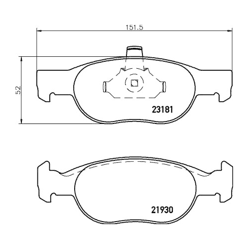 Bremsbelagsatz Scheibenbremse Hella Pagid 8DB 355 008-431 für Fiat Lancia