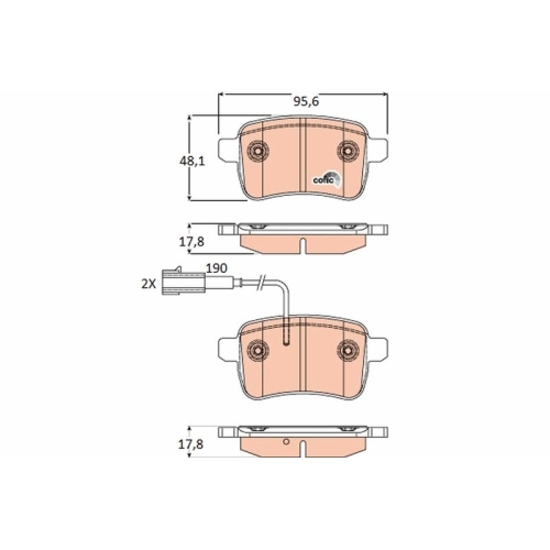 Bremsbelagsatz Scheibenbremse Trw GDB1905 Cotec für Alfa Romeo Fiat Hinterachse