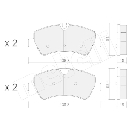 Bremsbelagsatz Scheibenbremse Metelli 22-0991-0 für Ford Hinterachse