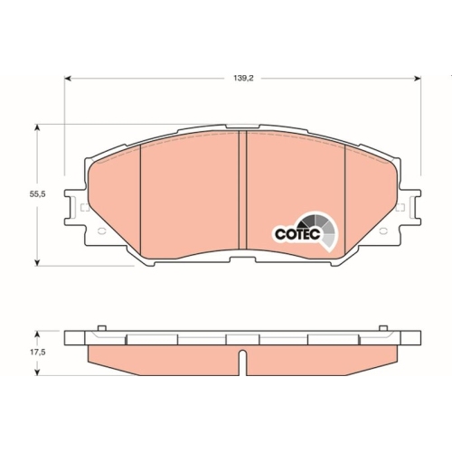 Bremsbelagsatz Scheibenbremse Trw GDB3425 Cotec für Subaru Toyota Lexus Scion