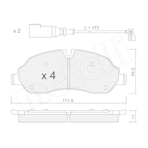 Bremsbelagsatz Scheibenbremse Metelli 22-1032-0 für Ford Vorderachse