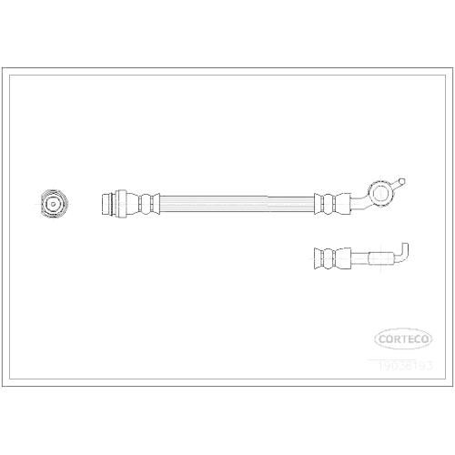 Bremsschlauch Corteco 19036193 für Ford Hinterachse Links