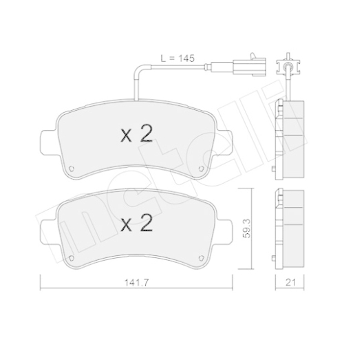 Bremsbelagsatz Scheibenbremse Metelli 22-1033-0 für Citroën Fiat Peugeot