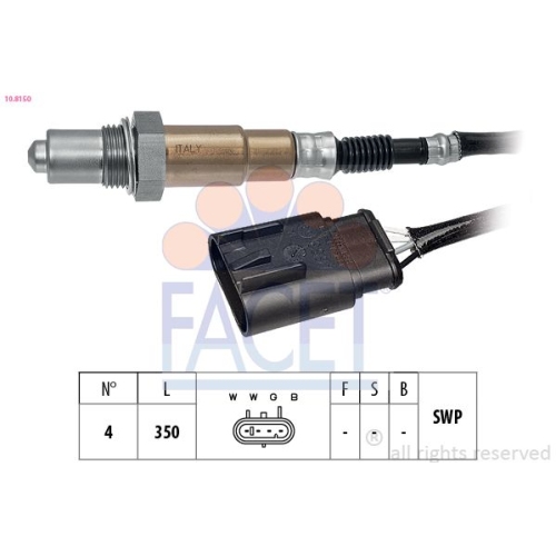 Lambdasonde Facet 10.8150 Made In Italy - Oe Equivalent für Fiat