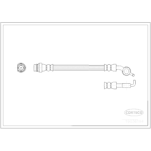 Bremsschlauch Corteco 19036194 für Ford Hinterachse Rechts