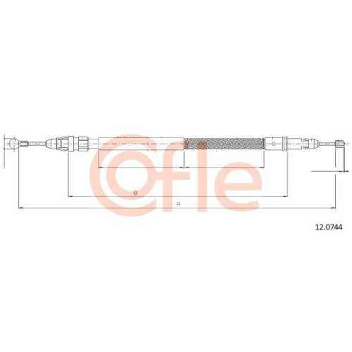 Seilzug Feststellbremse Cofle 12.0744 für Citroën Fiat Lancia Peugeot Hinten