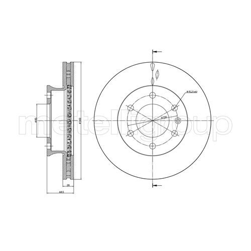 Metelli 2X Bremsscheibe Vorderachse für Mercedes Benz VW