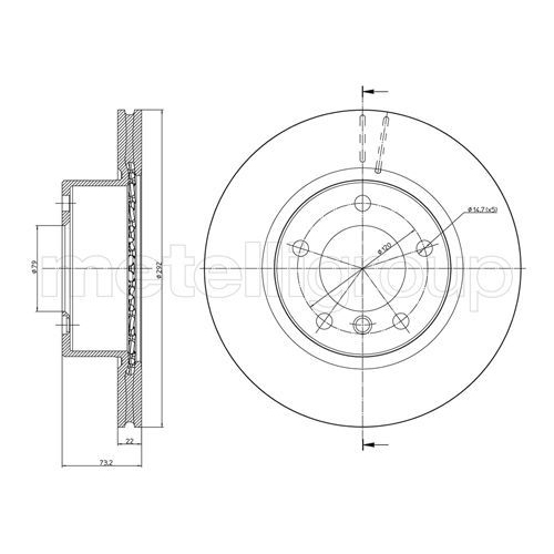 Metelli 2X Bremsscheibe Vorderachse für Bmw