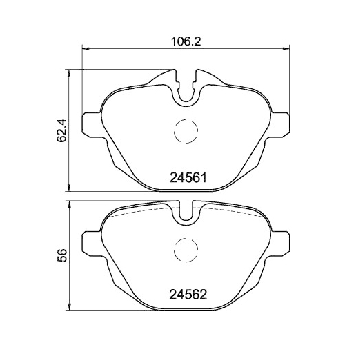 Bremsbelagsatz Scheibenbremse Hella Pagid 8DB 355 013-921 für Bmw Hinterachse