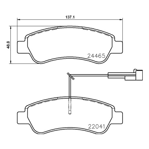 Bremsbelagsatz Scheibenbremse Hella Pagid 8DB 355 021-901 für Citroën Fiat Ram