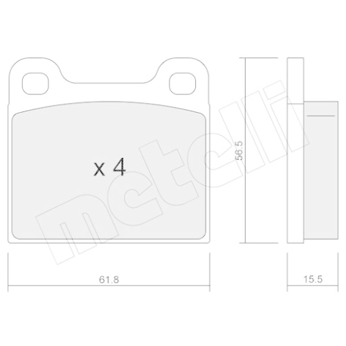 Bremsbelagsatz Scheibenbremse Metelli 22-0003-4 für Mercedes Benz Mercedes Benz