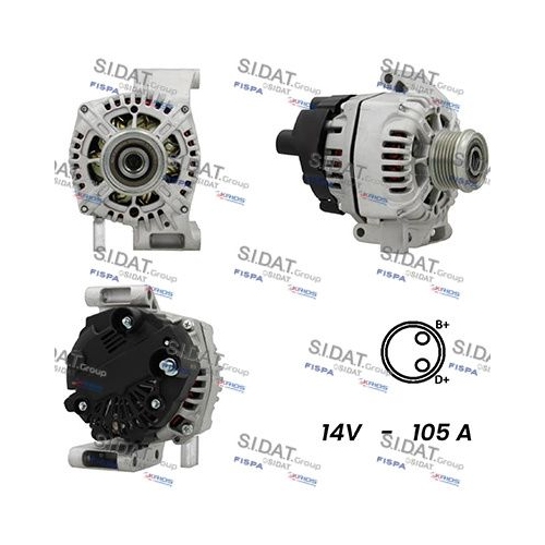 Generator Sidat A12VA0110A2 für Alfa Romeo Fiat Lancia Opel