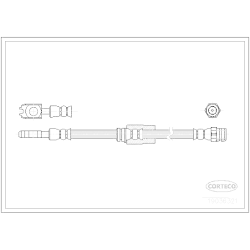 Bremsschlauch Corteco 19036321 für Vag Vorderachse Beidseitig Vorne