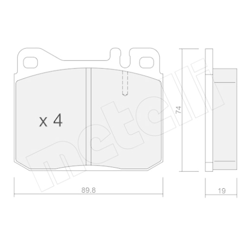 Bremsbelagsatz Scheibenbremse Metelli 22-0011-2 für Mercedes Benz Mercedes Benz