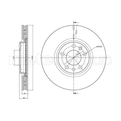 Metelli 2X Bremsscheibe Vorderachse für Alfa Romeo Fiat Jeep