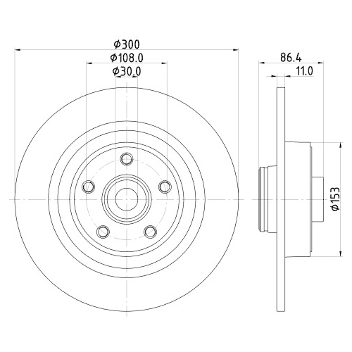 Hella Pagid 1X Bremsscheibe Hinterachse Pro für Renault