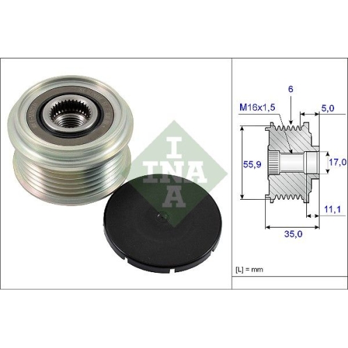 Generatorfreilauf Ina 535 0222 10 für Audi Man Porsche Seat Skoda VW Hitachi