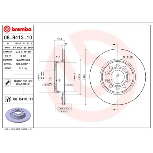 2X Brembo Bremsscheibe Prime Line für Audi Seat Skoda VW Audi (faw)