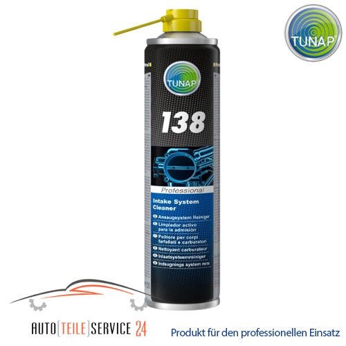 Tunap 138 Intake System Cleaner 400ml - Highly effective active solvent especially for cleaning of typical dirt and deposits in the intake and throttle valve area.