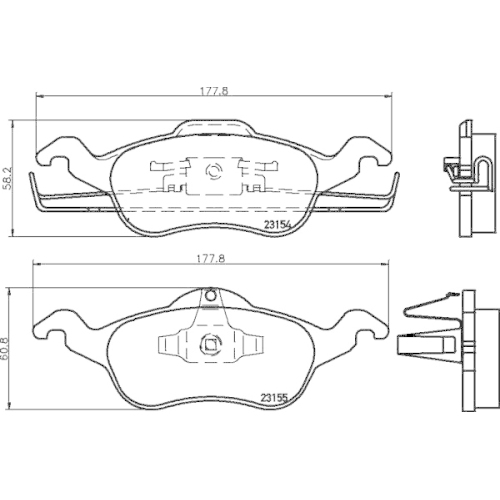 Bremsbelagsatz Scheibenbremse Hella Pagid 8DB 355 008-621 für Ford Vorderachse