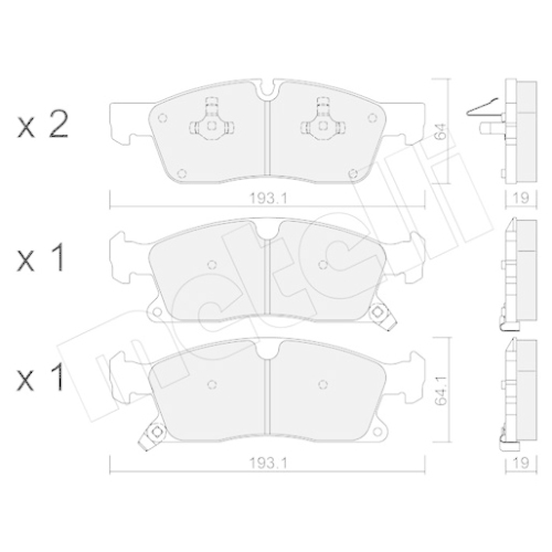 Bremsbelagsatz Scheibenbremse Metelli 22-0927-0 für Dodge Jeep Vorderachse