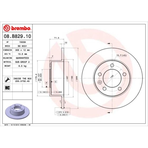 2X Brembo Bremsscheibe Prime Line für Nissan Opel Renault Vauxhall